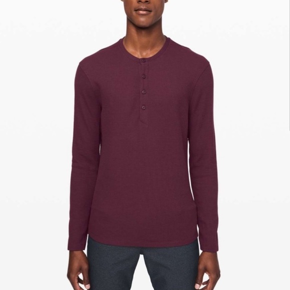 lululemon Men's Shift Stitch Henley Long Sleeve Shirt size Large - Picture 1 of 6